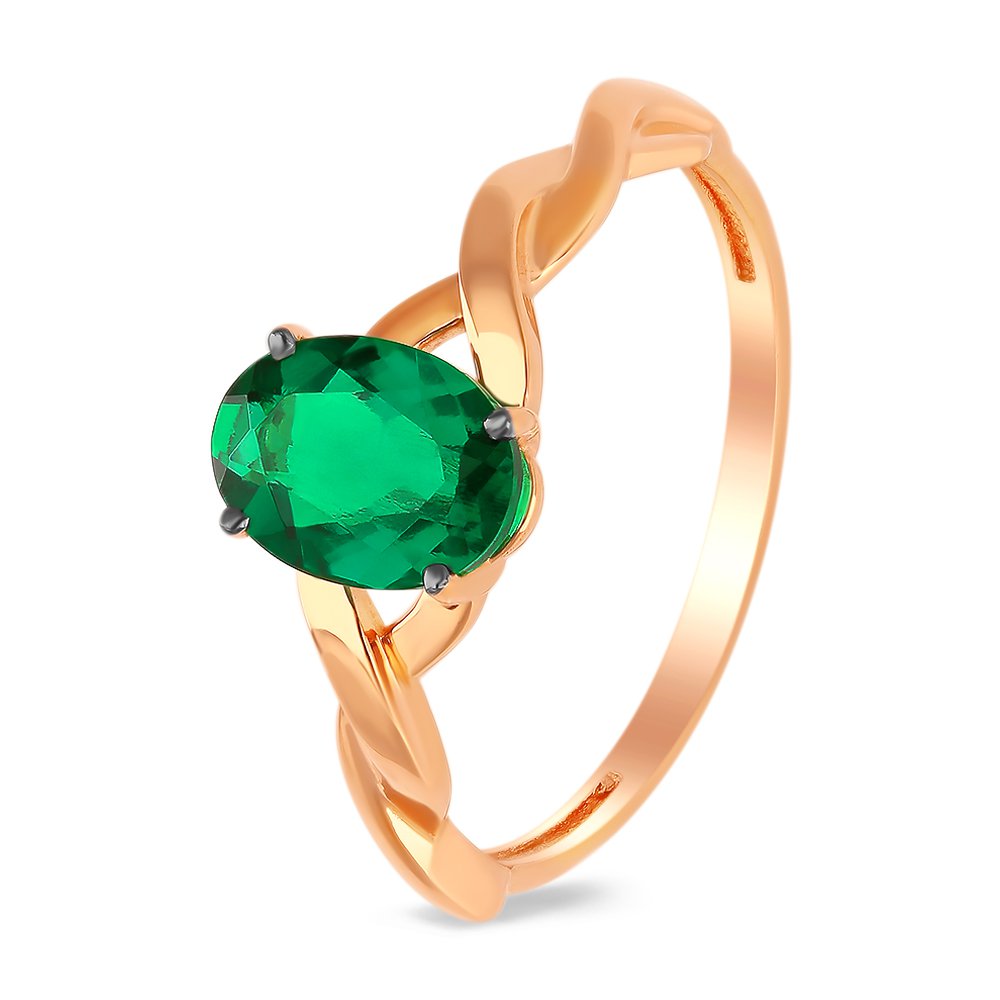 

Кольцо женское из красного золота с изумрудом 585Gold 101011109, р, 101011109