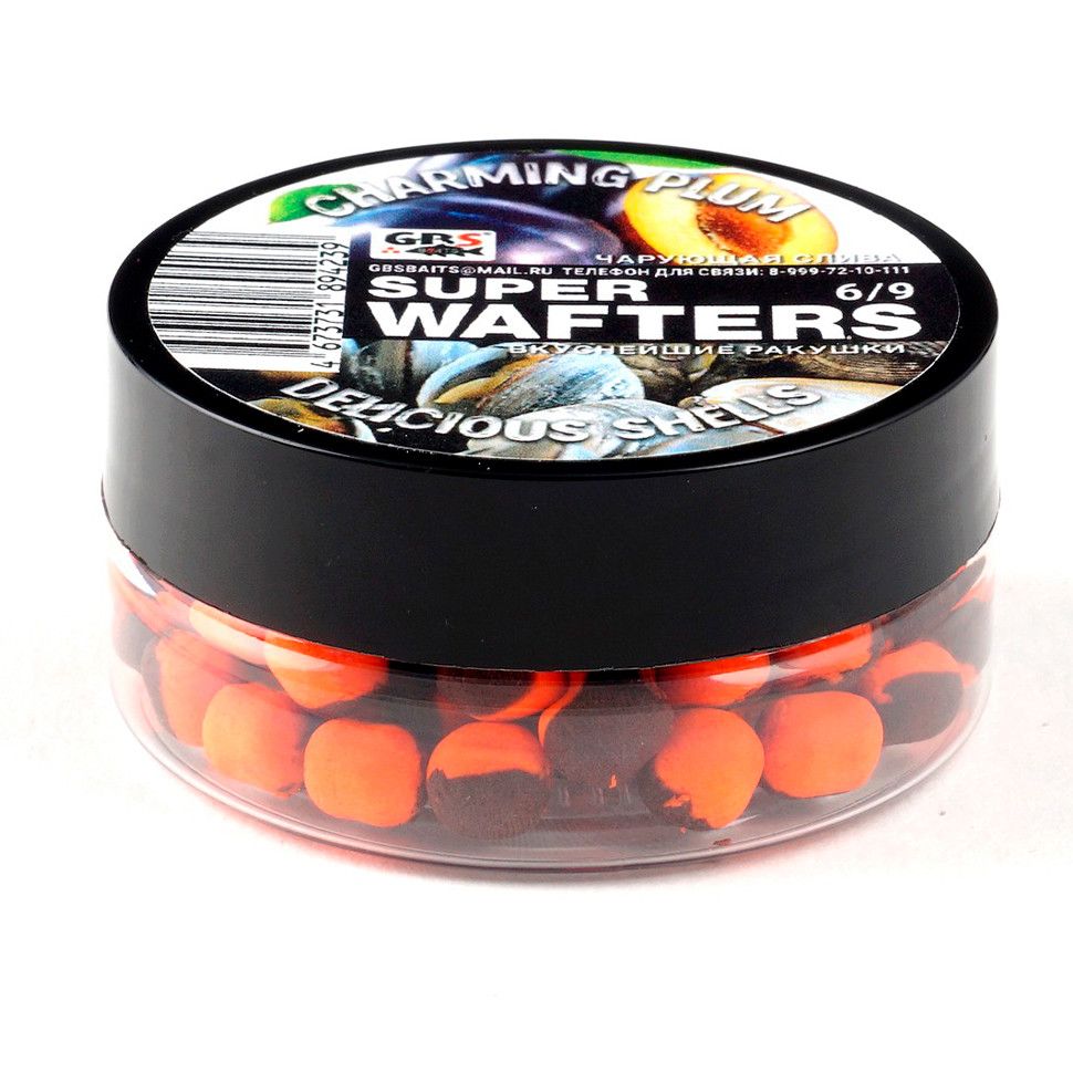 

Вафтерсы GBS BaITS Super Wafters 6x9 мм 48 гр Чарующая Слива и Вкуснейшие Ракушки, Super Wafters 6x9 мм