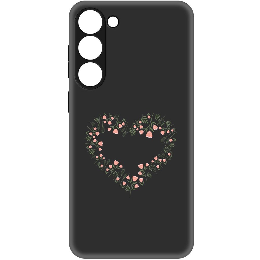 

Чехол-накладка Софт Цветочное сердце для Samsung Galaxy S23+, Черный