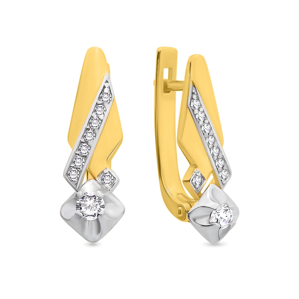 

Серьги из желтого золота с бриллиантом 585Gold 102005898, 102005898