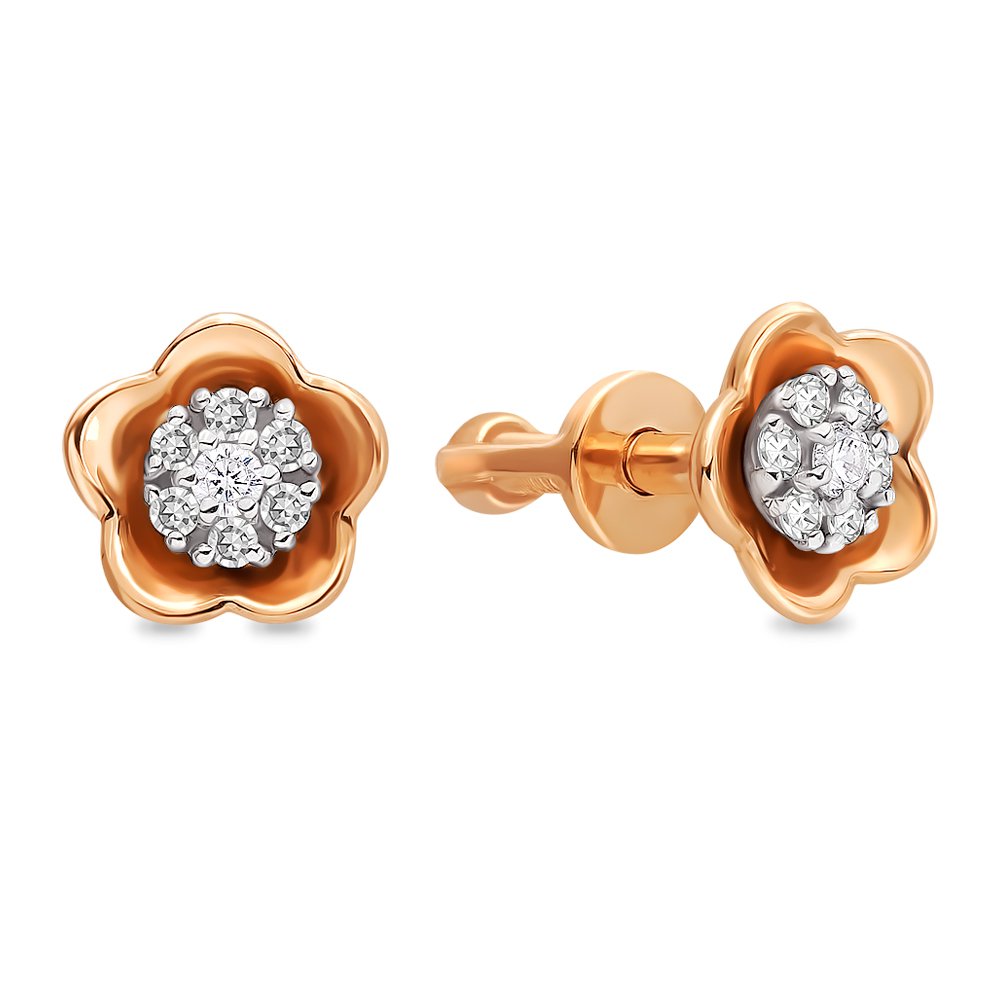 

Серьги из красного золота с бриллиантом 585Gold 102004892, 102004892