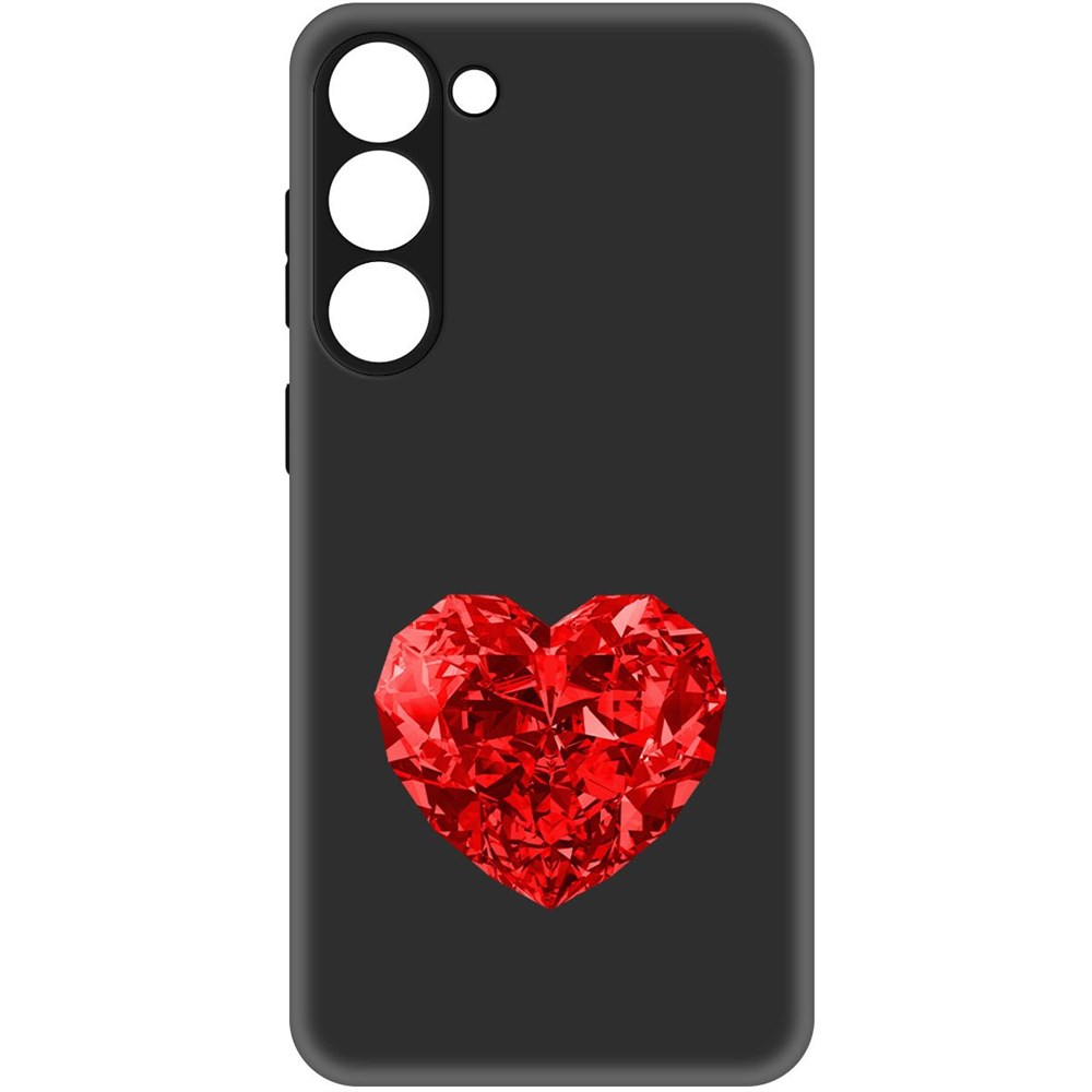 

Чехол-накладка Софт Рубиновое сердце для Samsung Galaxy S23+, Черный