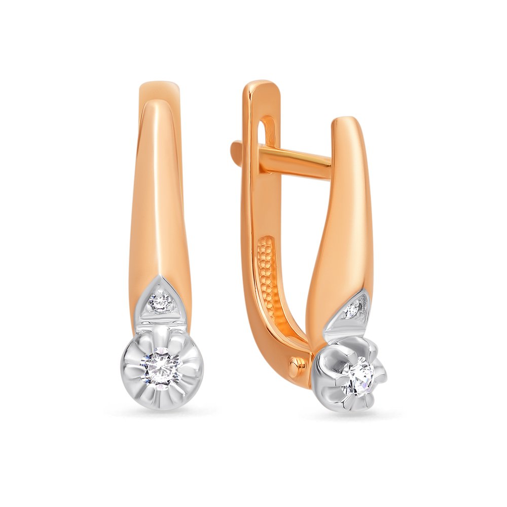 

Серьги из красного золота 585Gold 102004778, бриллиант/бриллиант, 102004778
