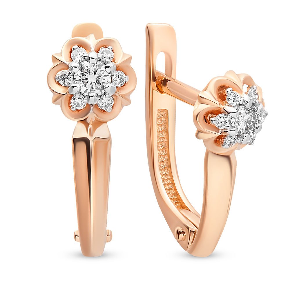 

Серьги из красного золота с бриллиантом 585Gold 102004752, 102004752
