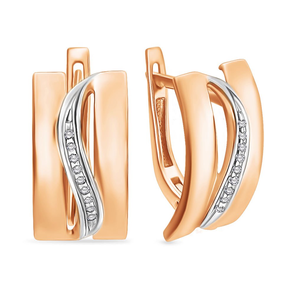 

Серьги из красного золота 585Gold 102004581, бриллиант/бриллиант, 102004581