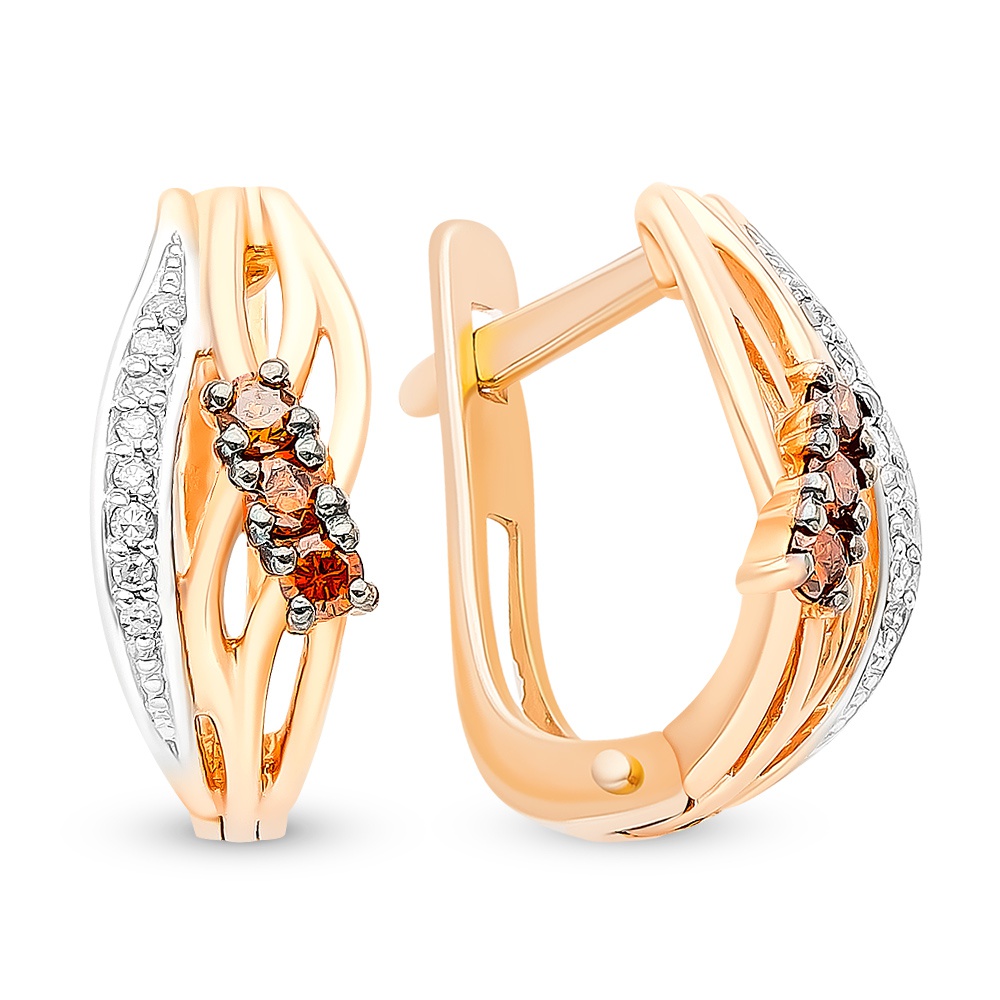 

Серьги из красного золота с бриллиантом 585Gold 102004264, 102004264