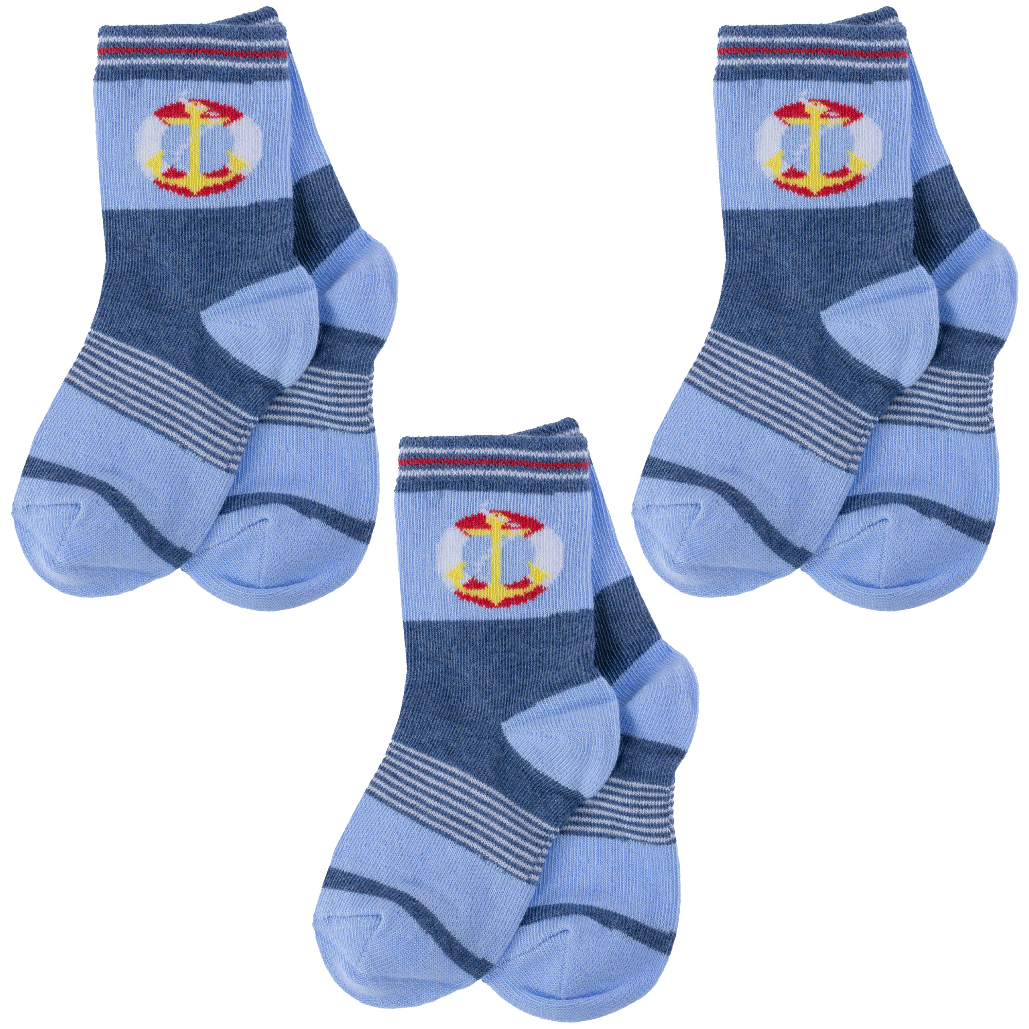 Носки детские Para Socks 3-N1DД, голубой, 12 полотенце детское happyfox пончно hf1263pn размер 60x54 см якоря крабы