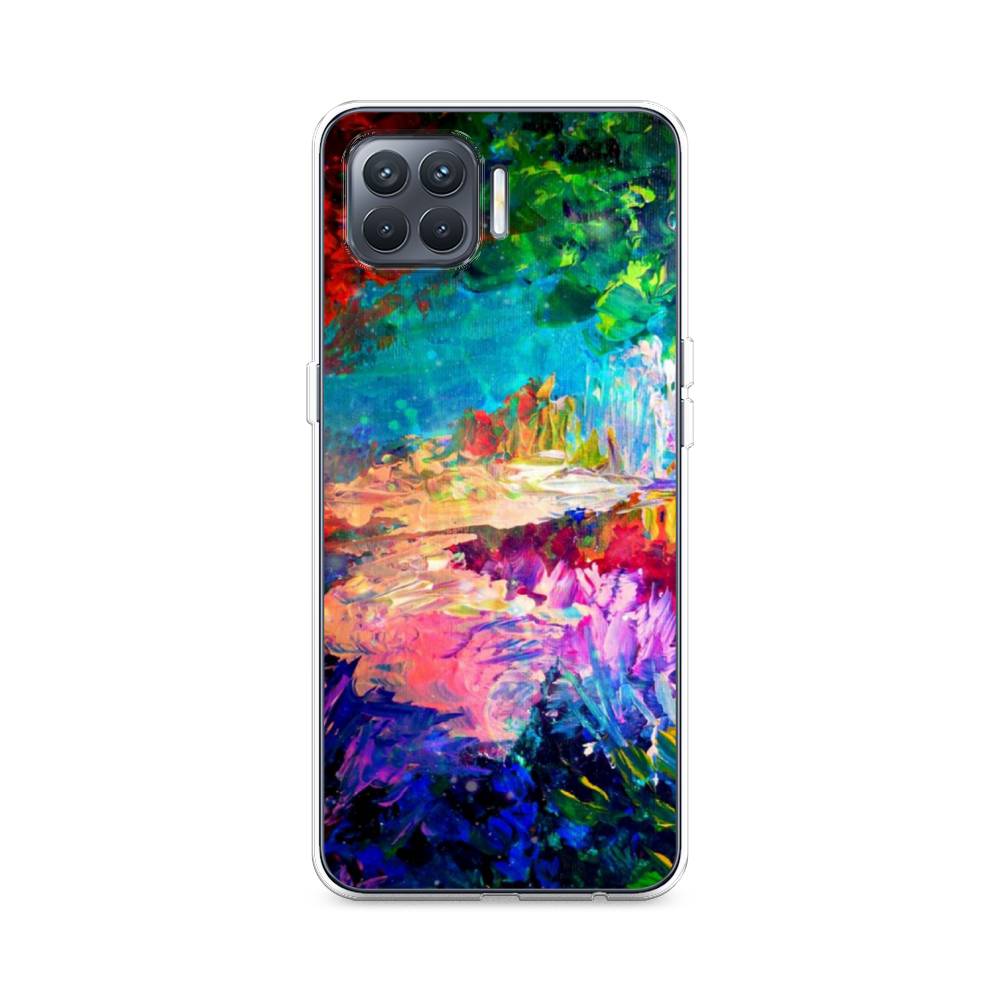 

Чехол на Oppo Reno 4 Lite "Лес-гуашь", Синий;розовый;зеленый, 255350-4