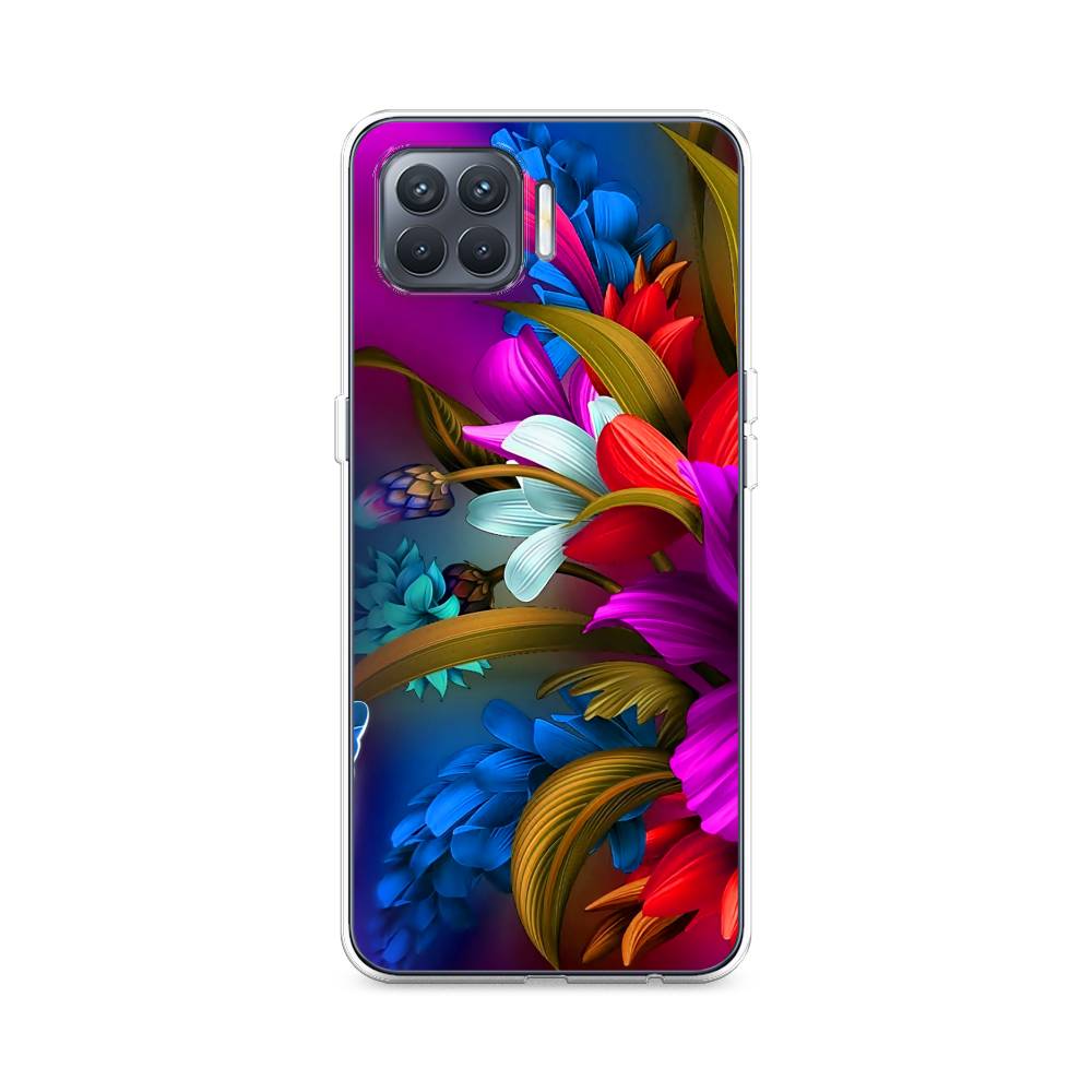 

Чехол на Oppo Reno 4 Lite "Фантастические цветы", Фиолетовый;красный;синий, 255350-2