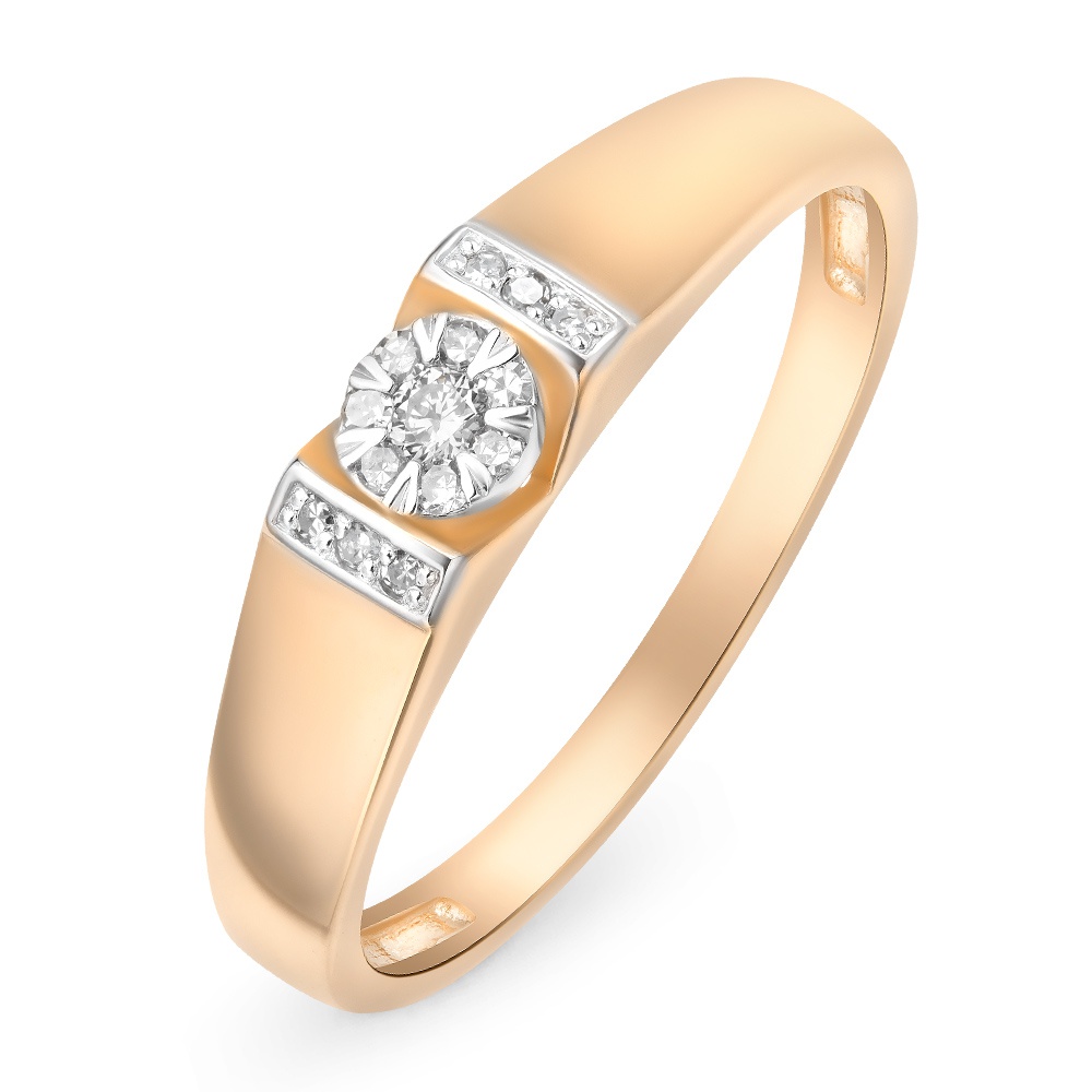 

Кольцо женское из красного золота с бриллиантом 585Gold 101011394, р. 17, 101011394