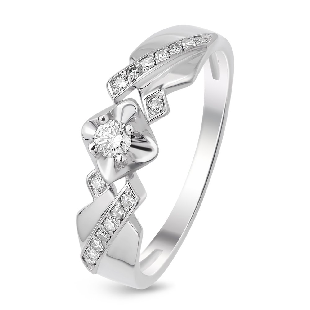 

Кольцо женское из белого золота с бриллиантом 585Gold 101011085, р. 16, 101011085