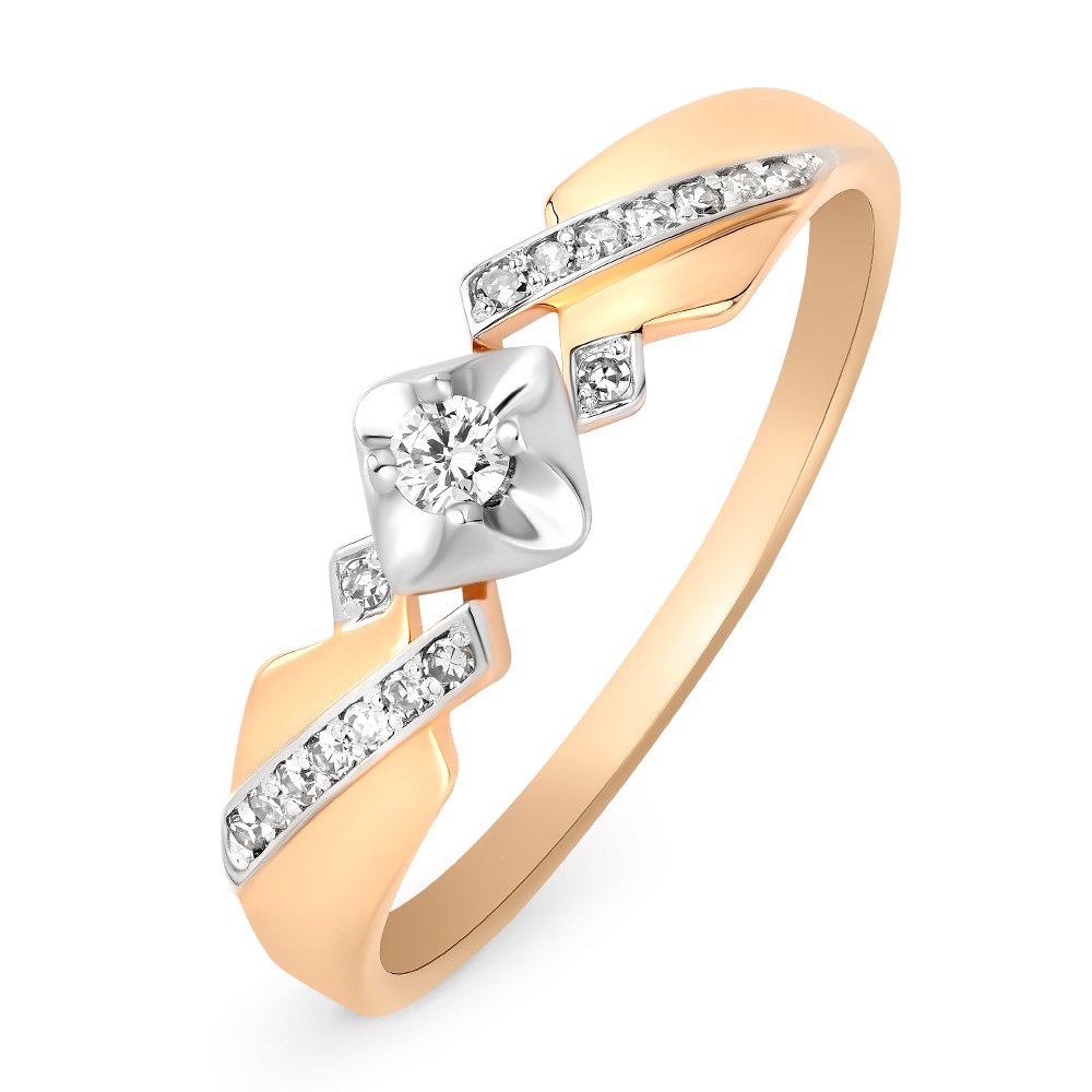 

Кольцо женское из красного золота с бриллиантом 585Gold 101011084, р. 18, 101011084