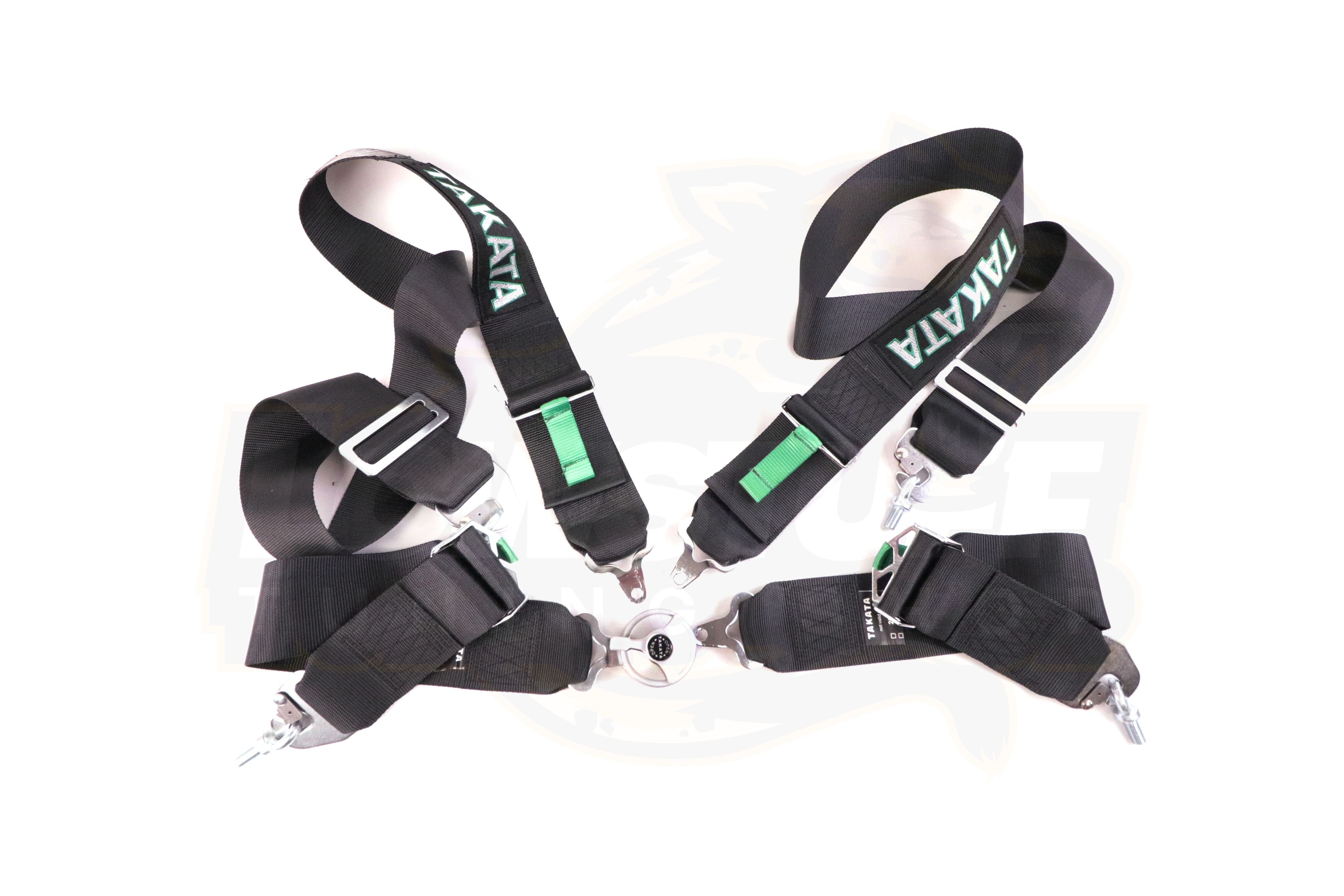 

Спортивные ремни безопасности 4-х точечные Takata Black Style черные 3 дюйма быстросъем, Takata Black Style