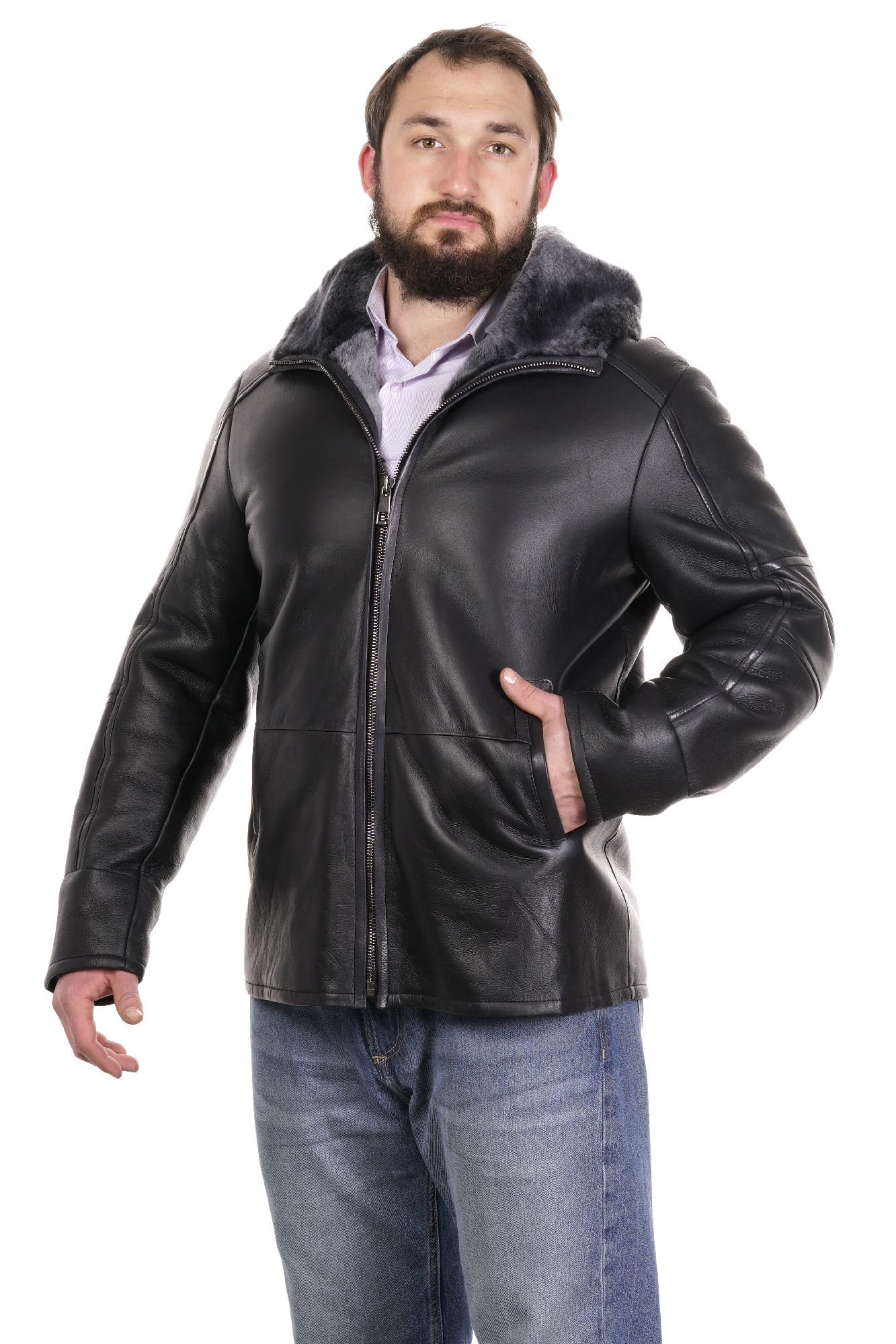 

Дубленка мужская МОСМЕХА 8022768 синяя 56 RU, Синий, 8022768