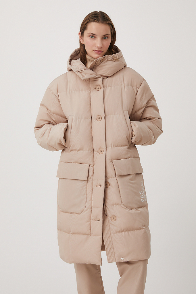 фото Утепленное пальто женское finn flare fab11071 бежевое xl