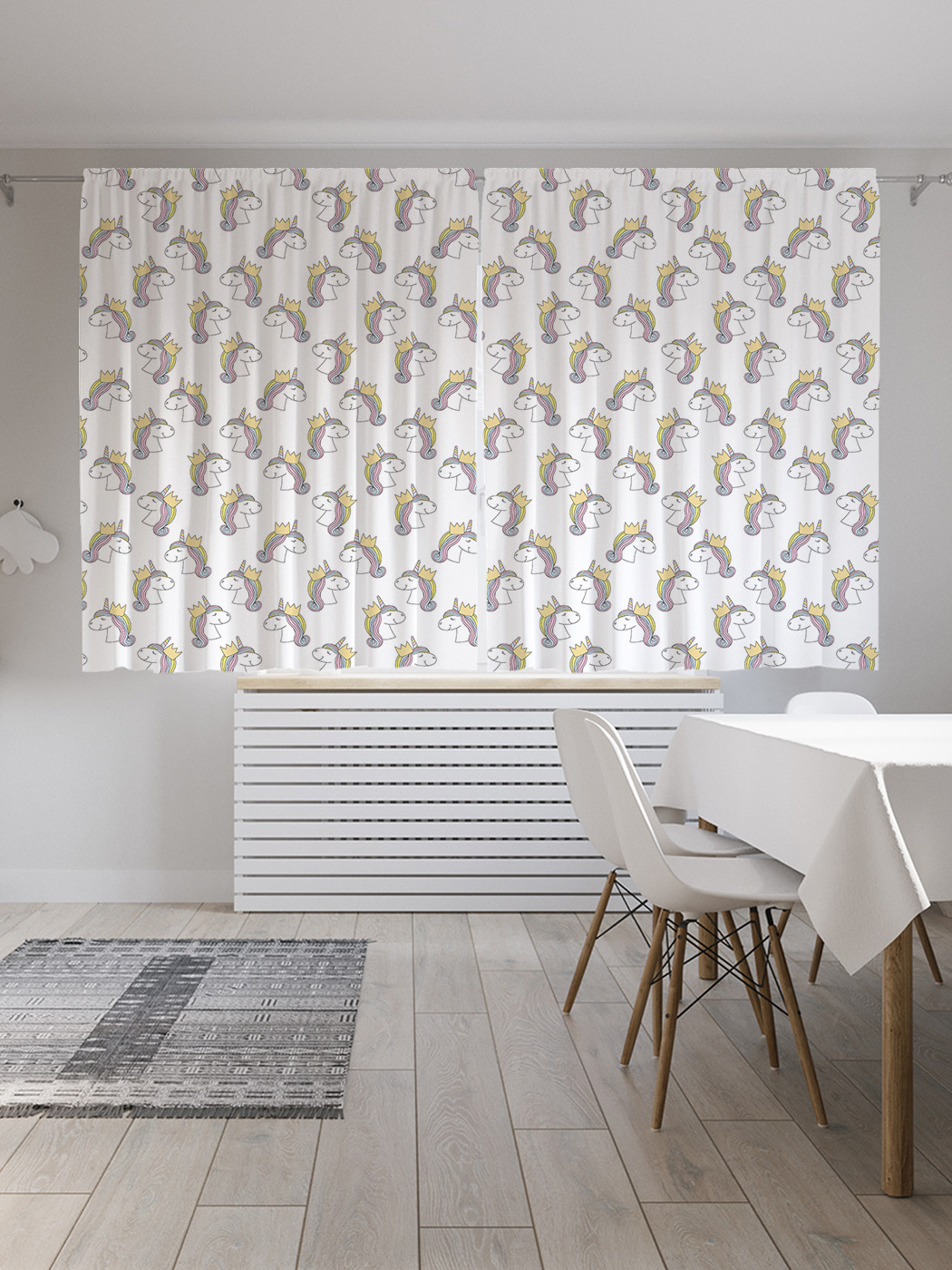 

Шторы JoyArty с фотопечатью "Единорог с короной" из сатена, 290х180 см, Единорог с короной