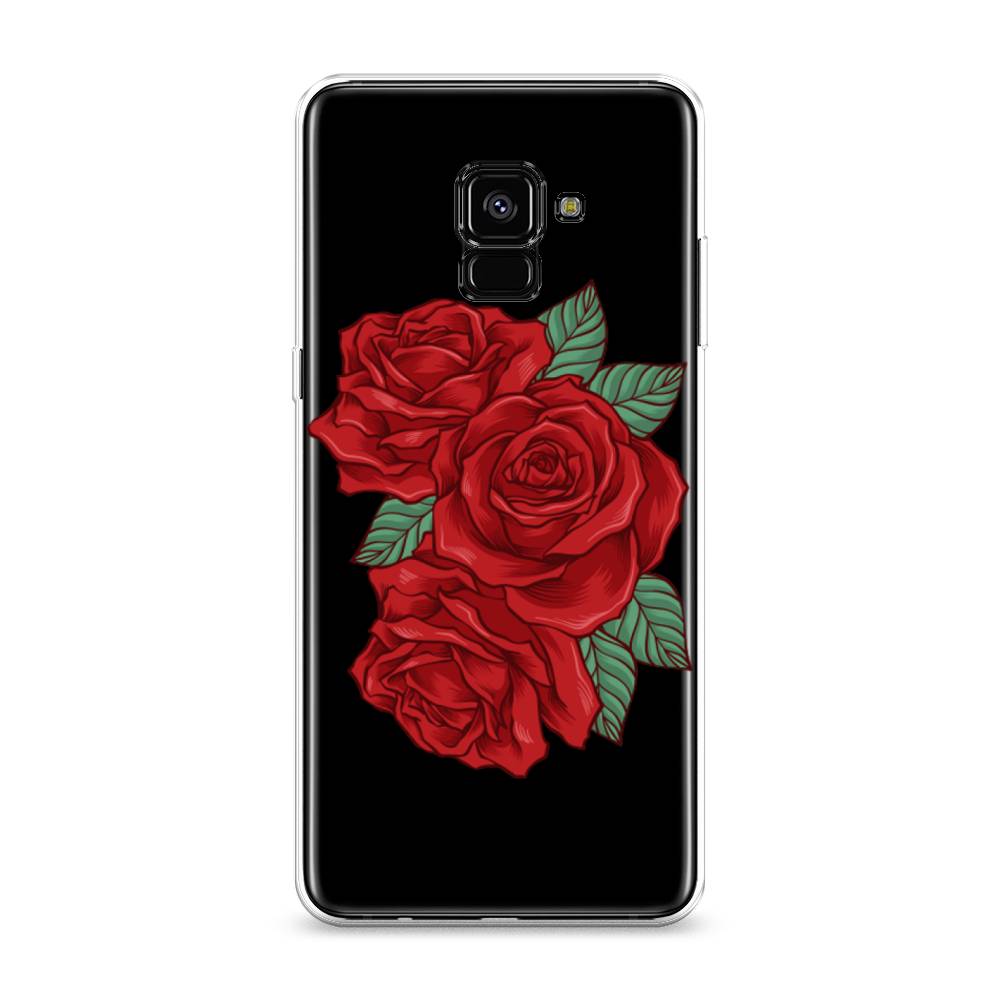 

Чехол на Samsung Galaxy A8 Plus 2018 "Три алые розы", Красный, 25550-2