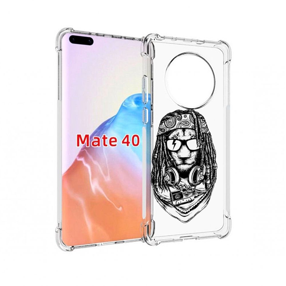 

Чехол MyPads Tocco для Huawei Mate 40 дреды льва, Прозрачный, Tocco