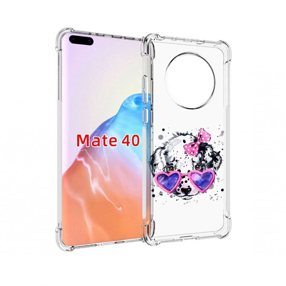 

Чехол MyPads Tocco для Huawei Mate 40 долматинец в очках, Прозрачный, Tocco