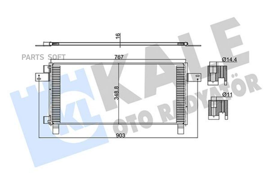 

350350 Радиатор Кондиционера Конденсер Aluminium/Aluminium 790X351X16 Man Tga 02-->