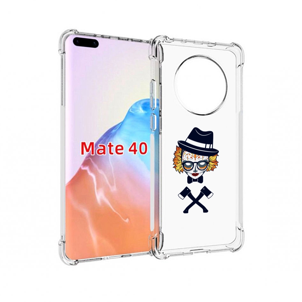 

Чехол MyPads Tocco для Huawei Mate 40 девушка в маске с топорами рисунок, Прозрачный, Tocco
