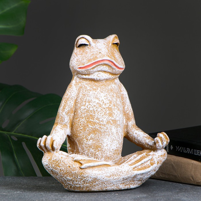

Садовая фигура "Лягушка медитирует" коричневая, 23х22х12,5см