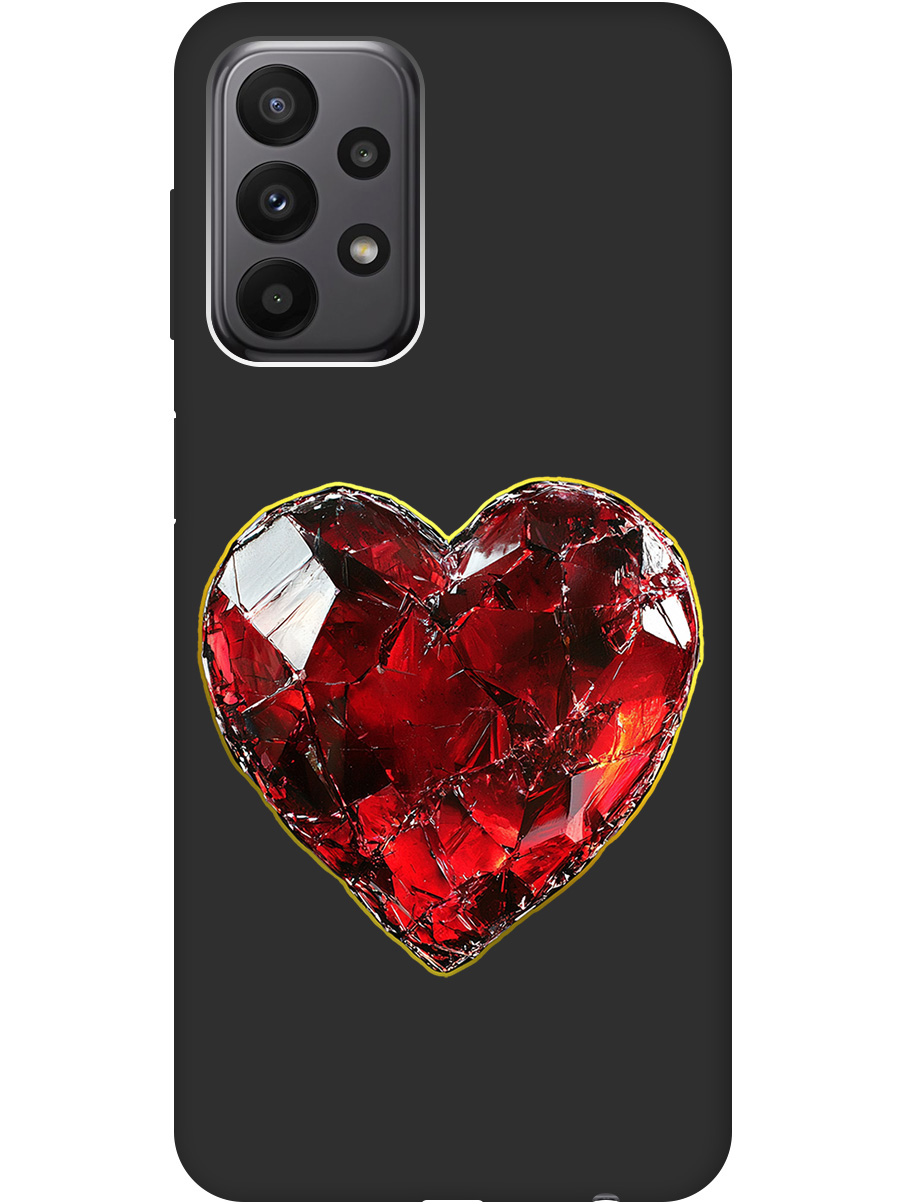 

Силиконовый чехол на Samsung Galaxy A23 4G с принтом "Сломленное сердце" матовый черный, Черный;золотистый;красный, 740132891