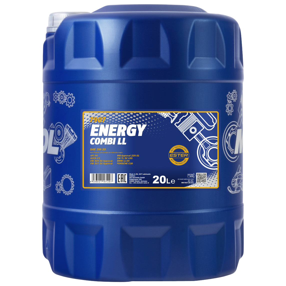 

7907-20 Mannol Energy Combi Ll 5w30 20 Л. Синтетическое Моторное Масло 5w30 Acea C3;Mb-App