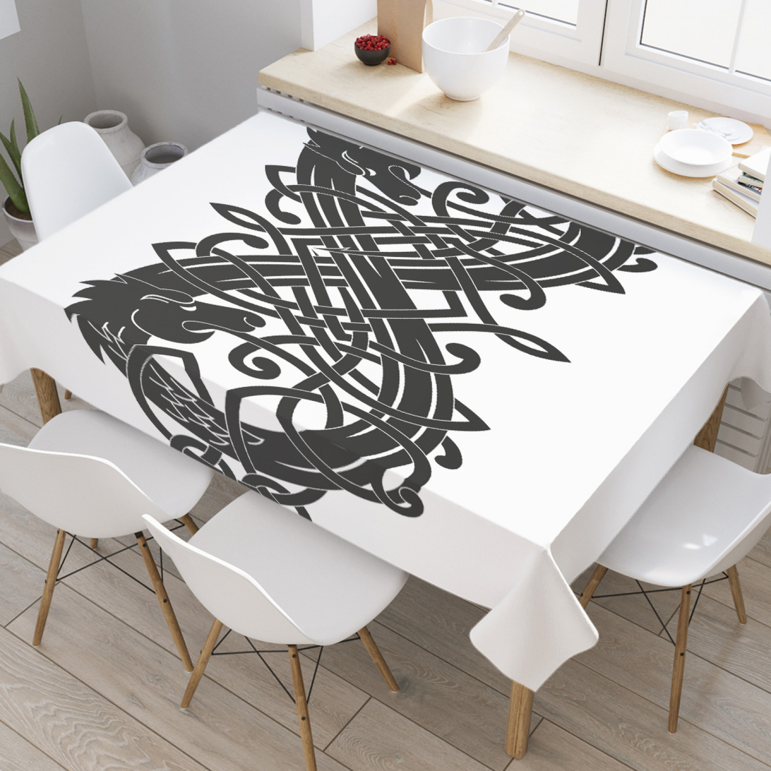 

Скатерть прямоугольная JoyArty "Кельтская бесконечность" из оксфорда, 180x145см, Белый, Кельтская бесконечность