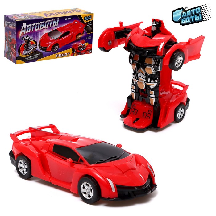 

Робот инерционный "Спорткар", трансформируется при столкновении, цвета МИКС