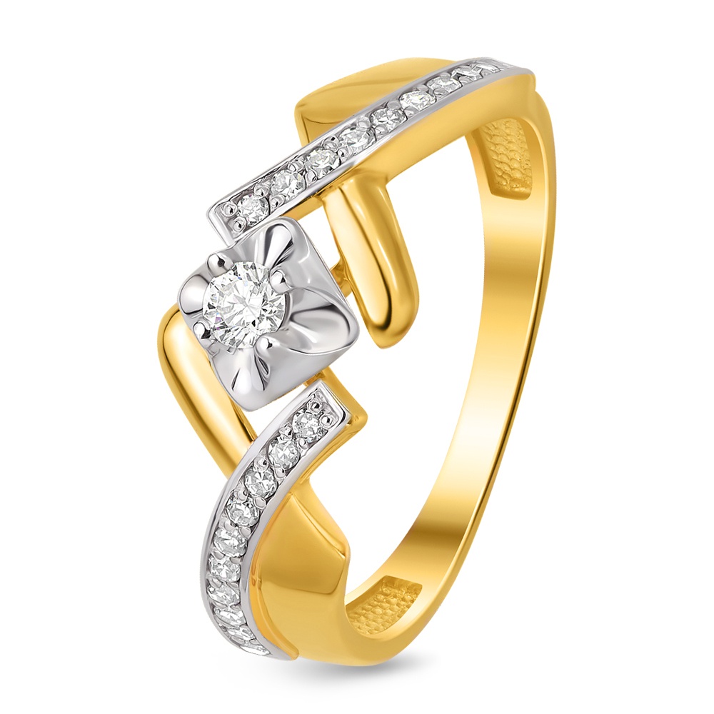 

Кольцо женское из желтого золота с бриллиантом 585Gold 101011083, р. 18, 101011083
