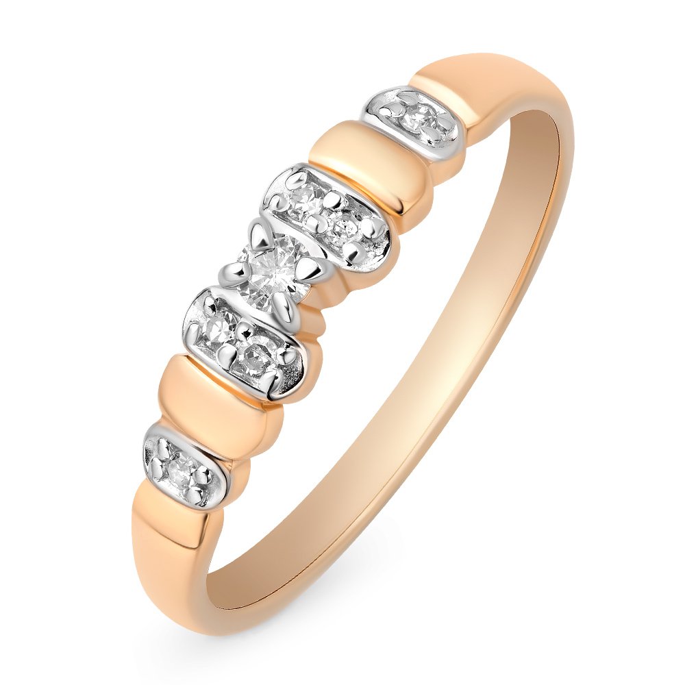 

Кольцо женское из красного золота с бриллиантом 585Gold 101011156, р. 16, 101011156