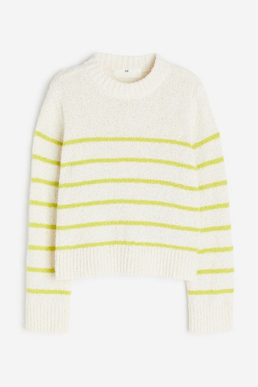 

Джемпер детский H&M 1212552, Кремовый желтый в полоску, 134, Белый, 1212552