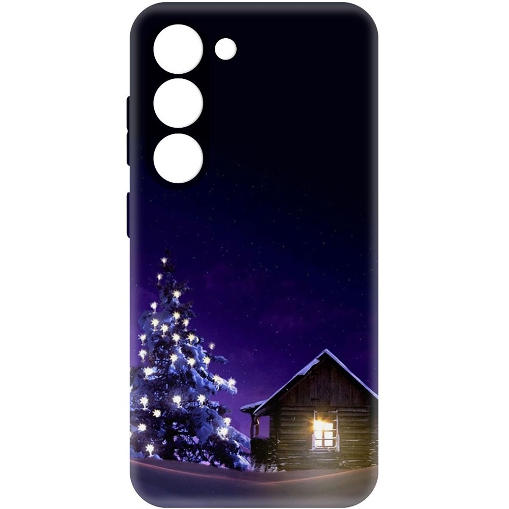 

Чехол-накладка Софт Зимний домик для Samsung Galaxy S23, Черный