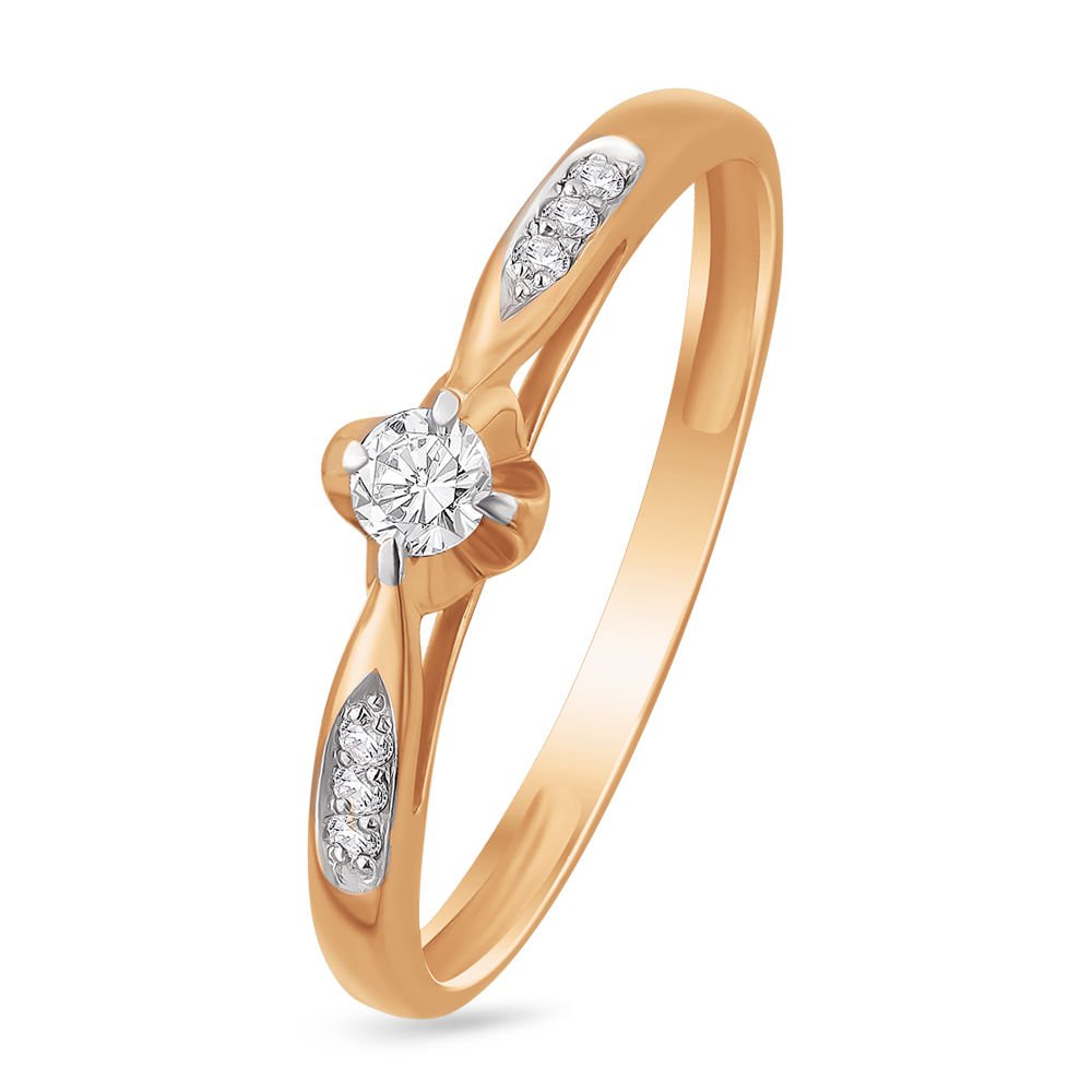 

Кольцо женское из красного золота с бриллиантом 585Gold 101009548, р, 101009548