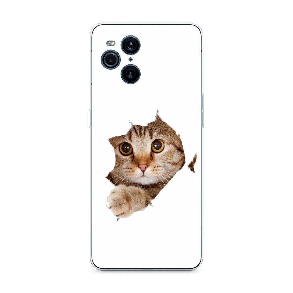 

Чехол на Oppo Find X3 Pro "Кот и бумага", Белый;коричневый, 255750-1