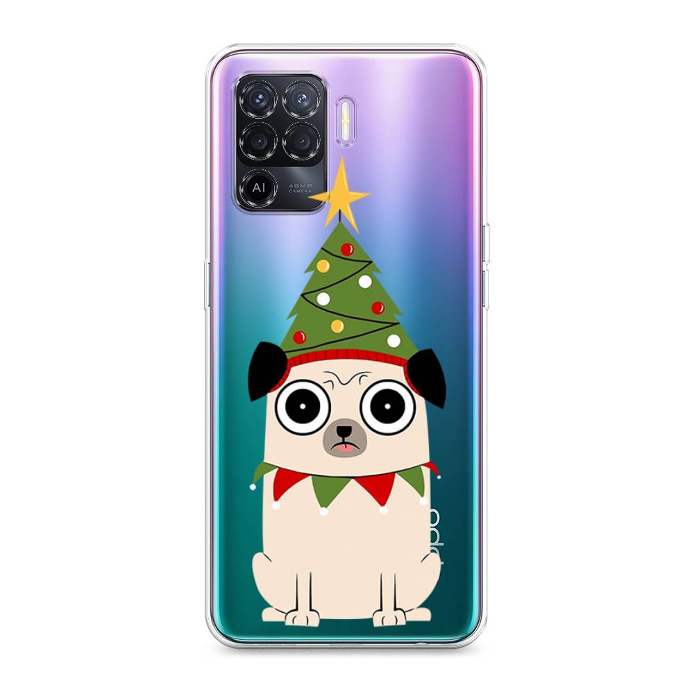 

Чехол на Oppo Reno 5 Lite "Собачка с ёлочкой", Бежевый;красный;зеленый, 255150-1