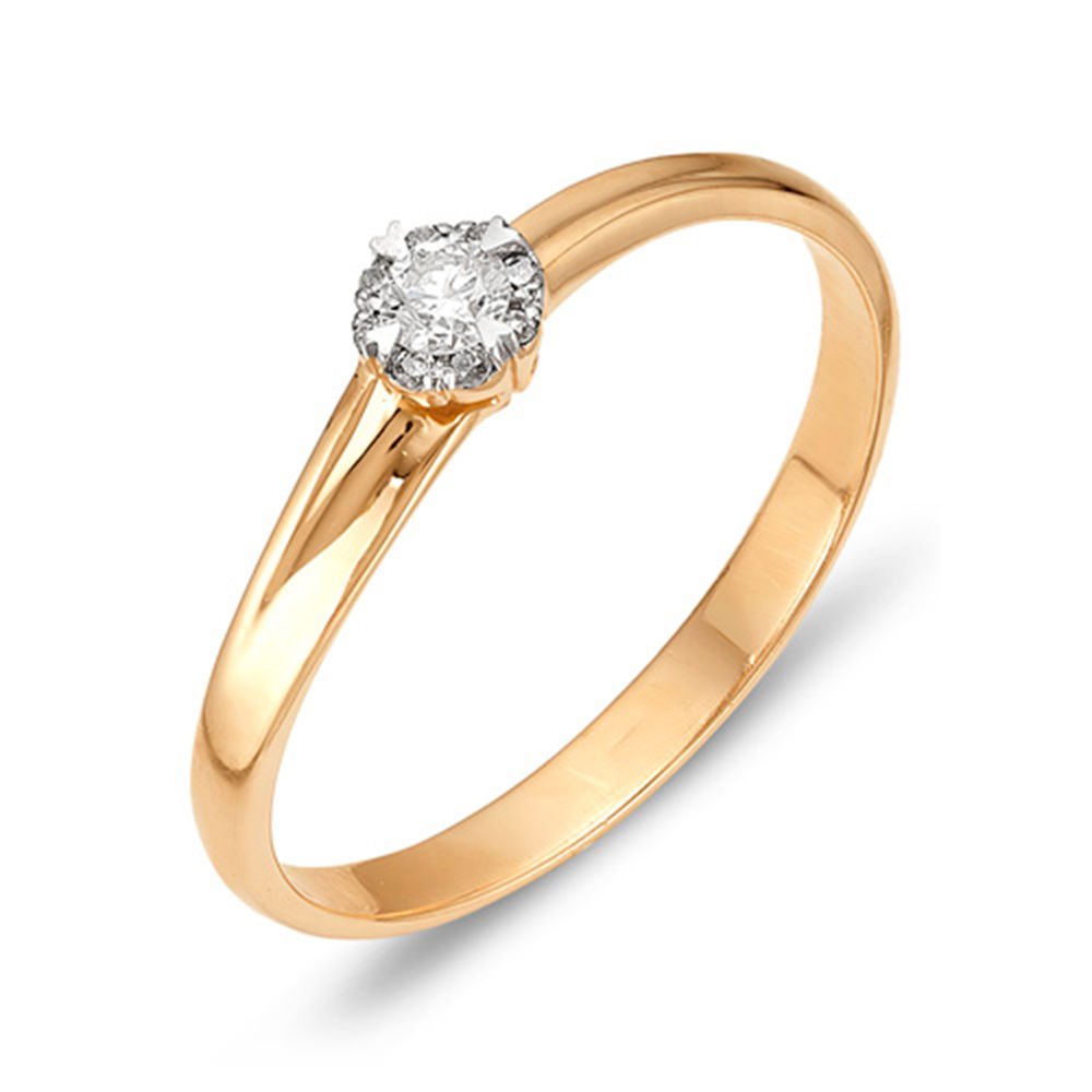 

Кольцо женское из красного золота с бриллиантом 585Gold 101008661, р, 101008661