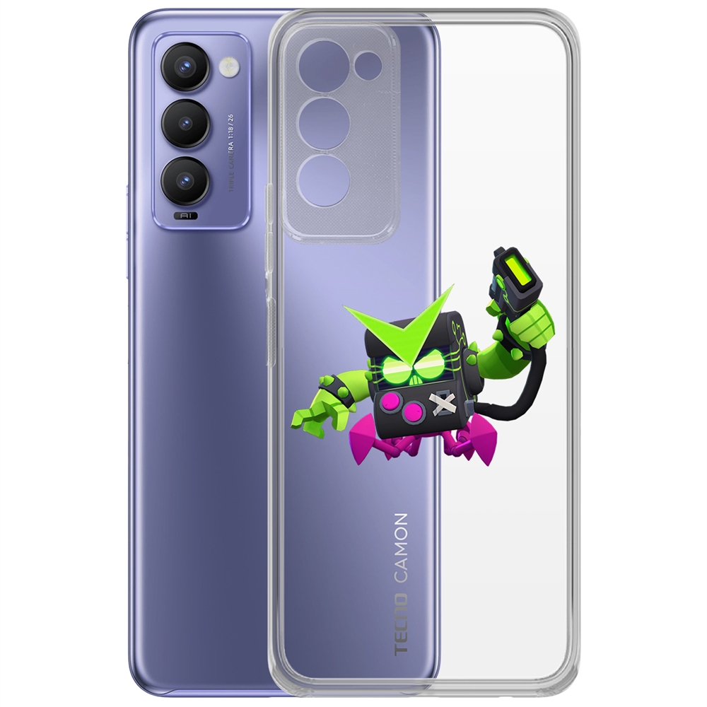 

Чехол-накладка Brawl Stars-Вирус 8-бит для Tecno Camon 18/18P, Прозрачный