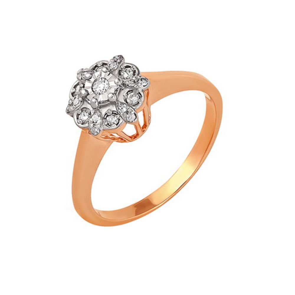 

Кольцо женское из красного золота с бриллиантом 585Gold 101008520, р, 101008520