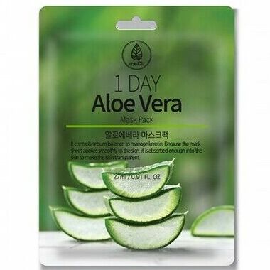 фото Маска тканевая med b с экстрактом алоэ вера 1 day aloe vera mask pack, 27 мл med:b