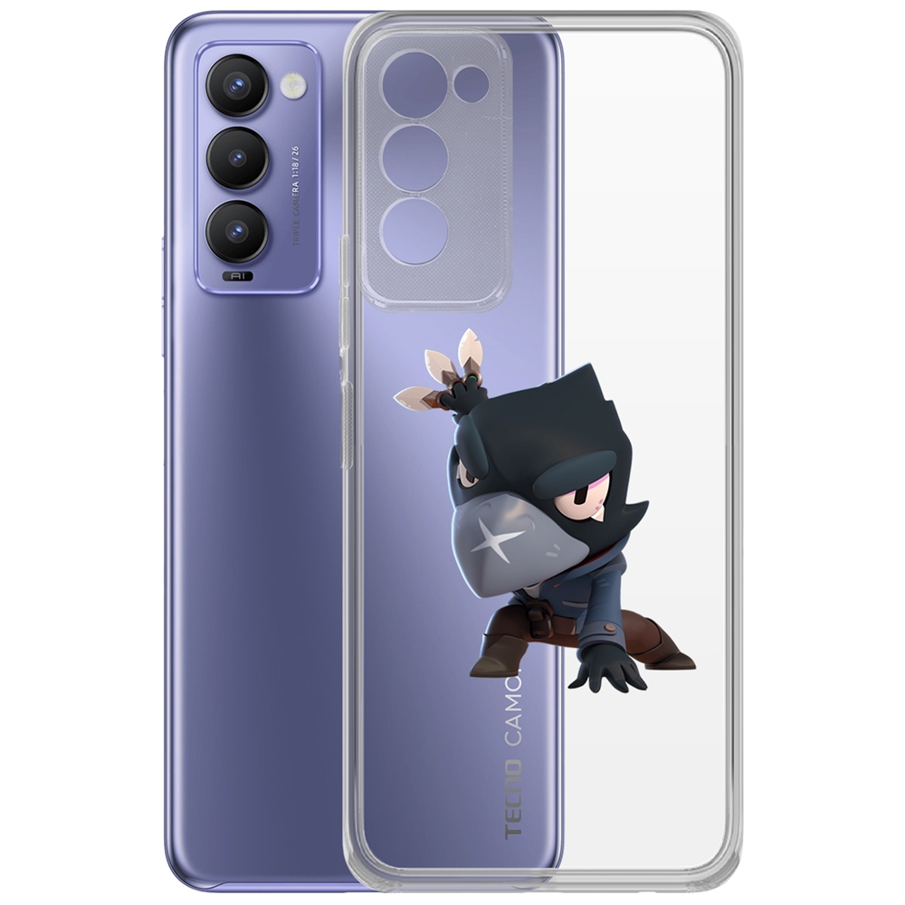 

Чехол-накладка Brawl Stars-Ворон для Tecno Camon 18/18P, Прозрачный