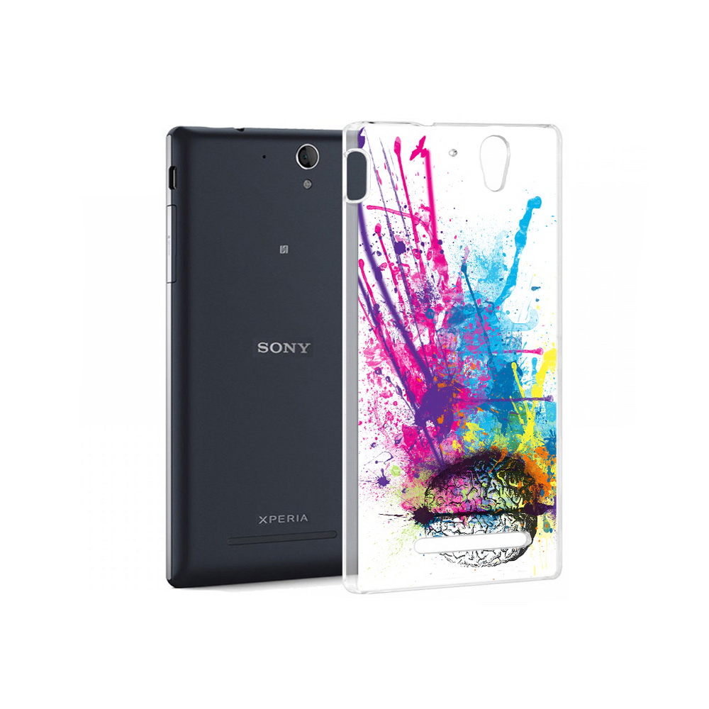 

Чехол MyPads Tocco для Sony Xperia C3 яркий красочный мозг (PT18760.251.710), Прозрачный, Tocco