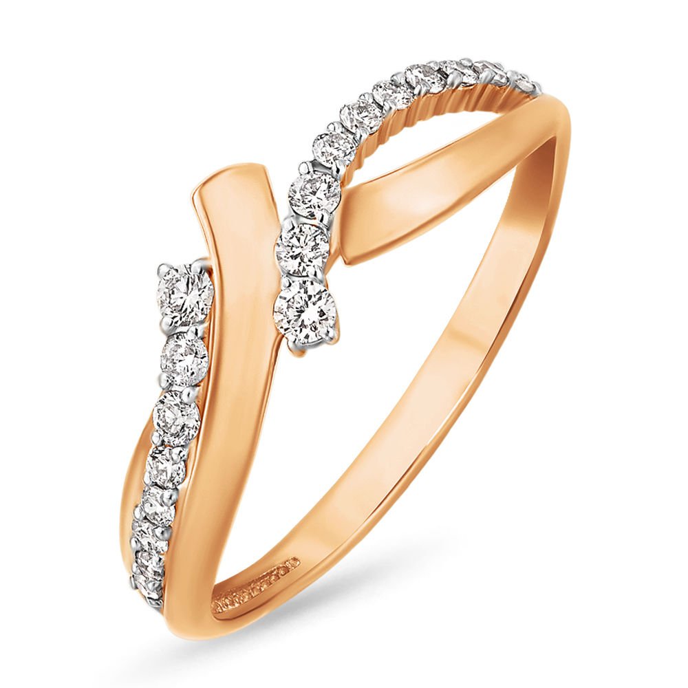 

Кольцо женское из красного золота с бриллиантом 585Gold 101011221, р, 101011221