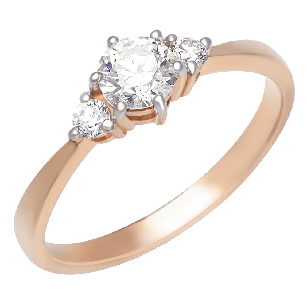 

Кольцо женское из красного золота с бриллиантом 585Gold 101001380, р, 101001380
