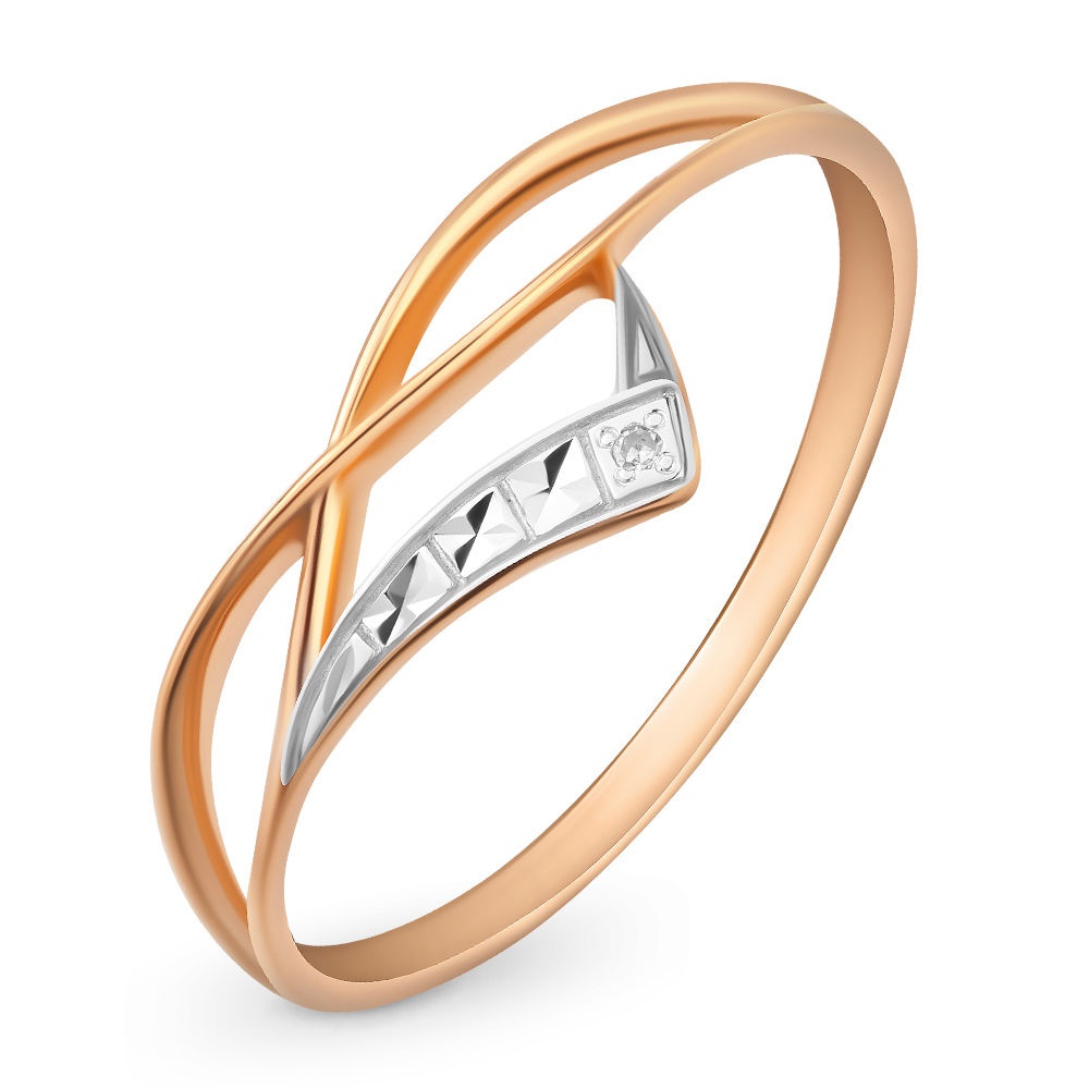 

Кольцо женское из красного золота с бриллиантом 585Gold 101008419, р, 101008419