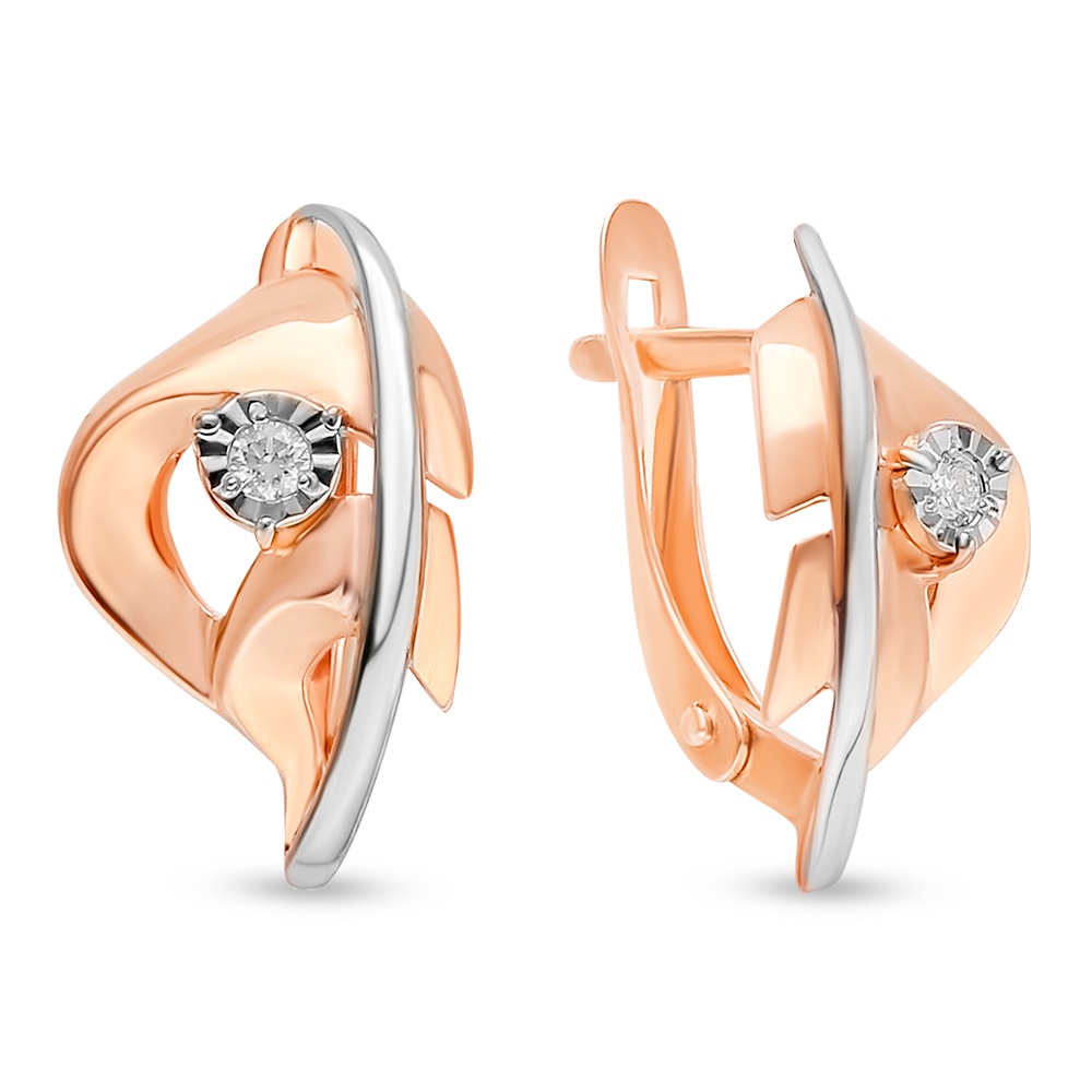 

Серьги из красного золота 585Gold 102007366, бриллиант, 102007366