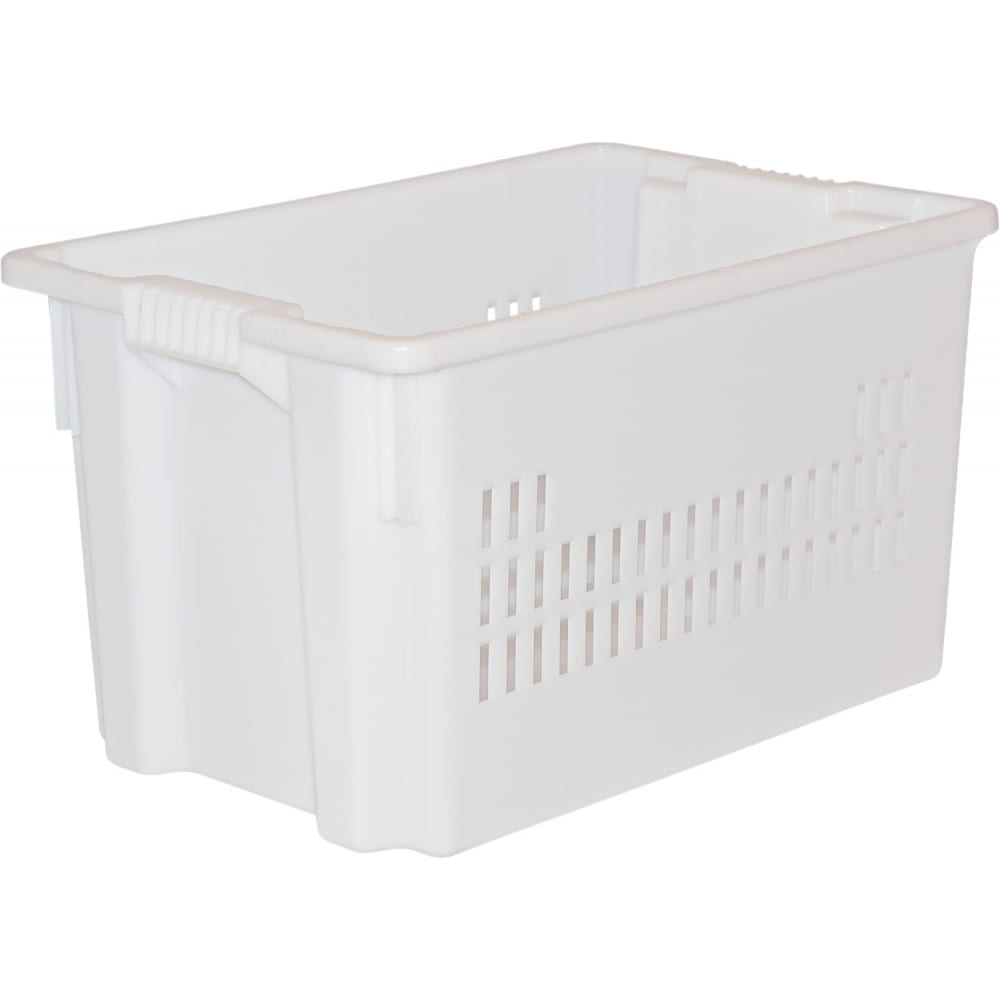 Тара.ру Ящик п/э 600х400х350 дно спл. стенки перф. белый морозостойкий 05341