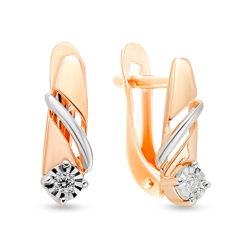 

Серьги из красного золота с бриллиантом 585Gold 102007363, 102007363
