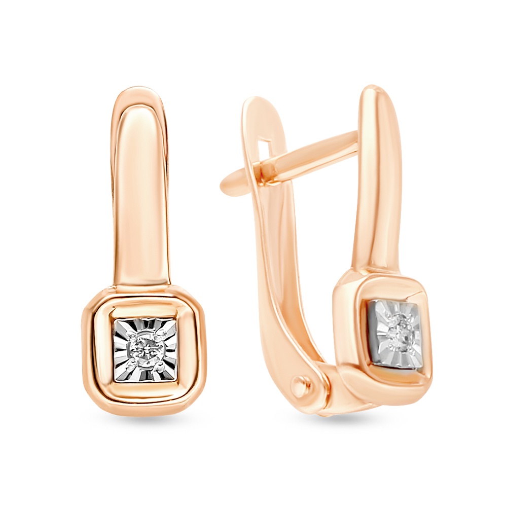 

Серьги из красного золота с бриллиантом 585Gold 102007361, 102007361